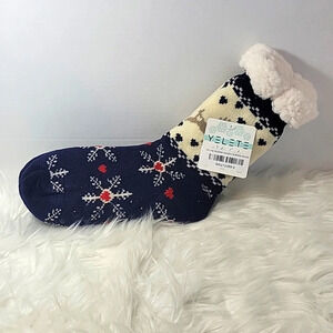 YELETE Sherpa Snowflake Slipper Winter‎ Socks Size 9-11